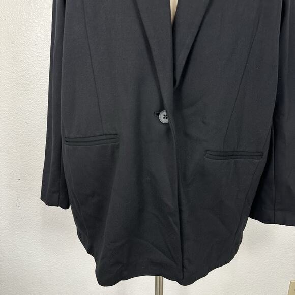Old Navy Blazer Womens XXL Black Double Weave Classic Office Preppy Minimalist - Picture 5 of 12
